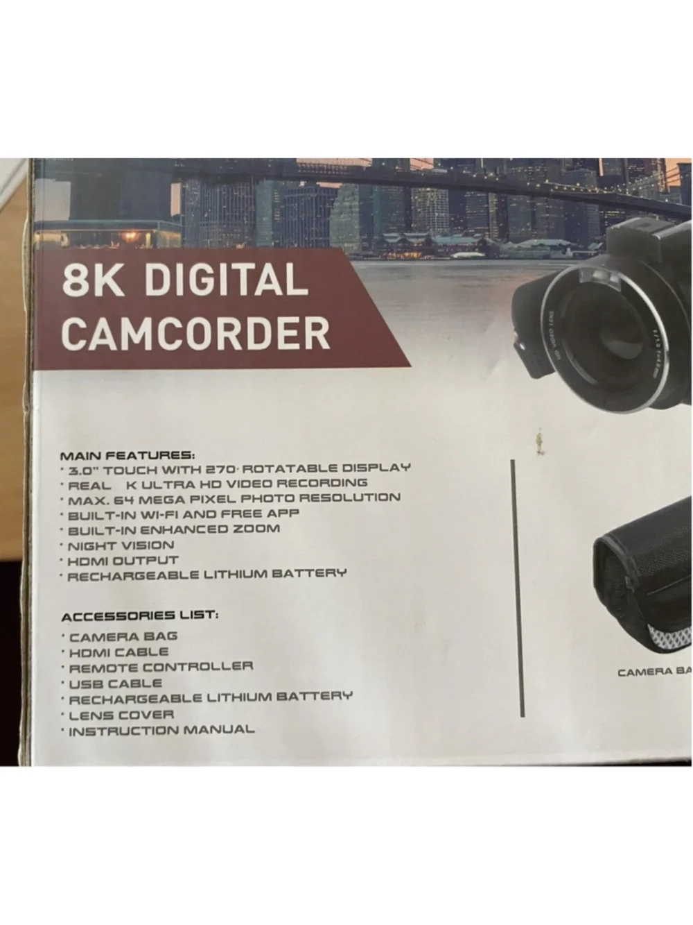 Vivitar Pro 8K Digital Camcorder DVR8K-BLK STK-4 Display Model Built in WiFI